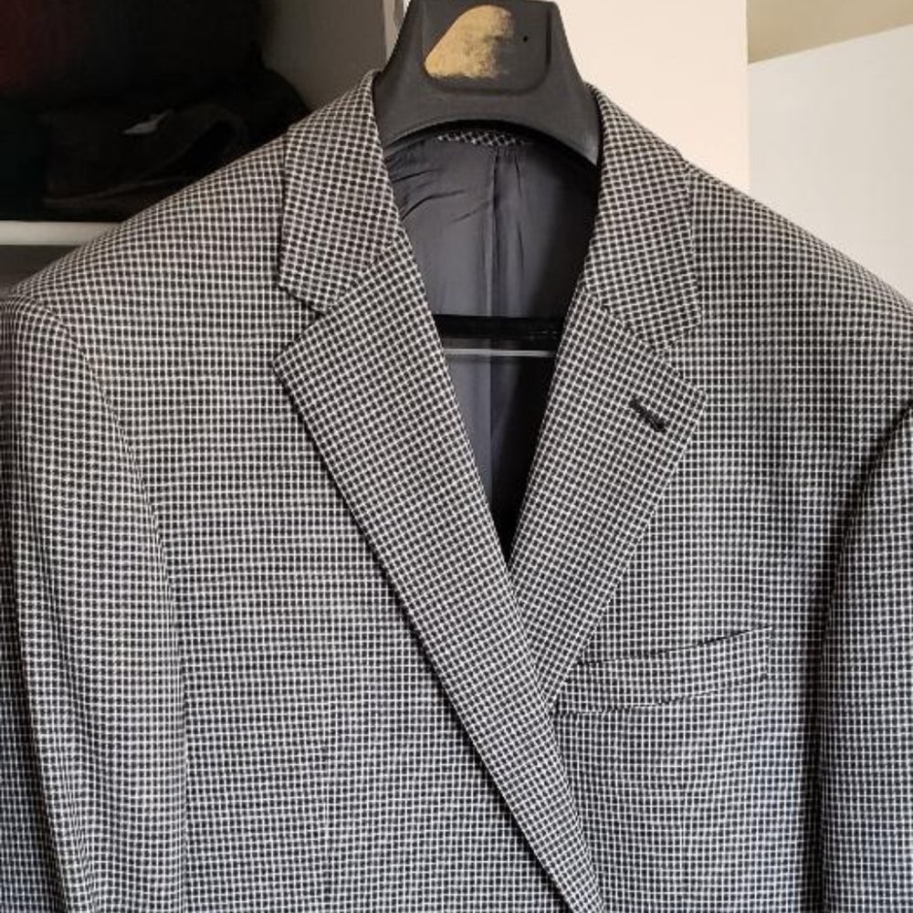 Pinto Ranch Sport Coat Black and White Check 46R
